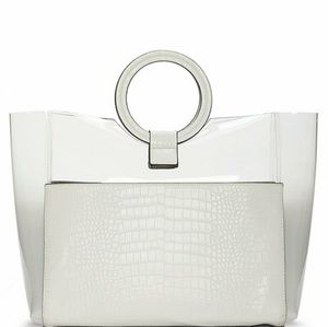 Vince Camuto white clear tote handbag new